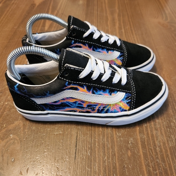 Vans Other - Vans Old Skool Electro Flames  Skateboarding Glow In Dark Sneakers Kids Size 2